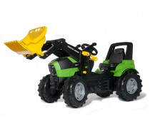 Vaikiškas minamas traktorius su kaušu vaikams nuo 3 iki 8 m. | rollyFarmtrac Deutz Agrotron | Rolly Toys 